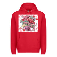 Red valentine's day cassette tapes Premium Hoodie - MaliasSmallBusiness