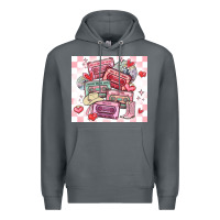 Rock valentine's day cassette tapes Premium Hoodie - MaliasSmallBusiness
