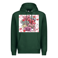 Sports Green valentine's day cassette tapes Premium Hoodie - MaliasSmallBusiness