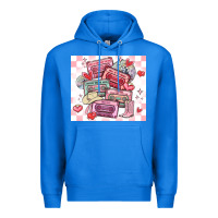 True Royal valentine's day cassette tapes Premium Hoodie - MaliasSmallBusiness