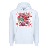 White valentine's day cassette tapes Premium Hoodie - MaliasSmallBusiness