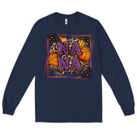 Navy basketball nana with leopard Long Sleeve Tee - Zillion Design Studio