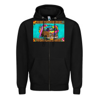 Black hippie van floral skinny metal can holder Zipper Hoodie - HRA Design Shop