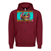Burgundy hippie van floral skinny metal can holder Zipper Hoodie - HRA Design Shop