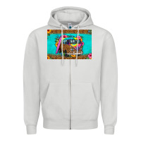Dove Grey hippie van floral skinny metal can holder Zipper Hoodie - HRA Design Shop