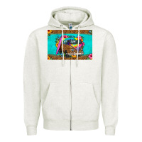 Oatmeal Heather hippie van floral skinny metal can holder Zipper Hoodie - HRA Design Shop