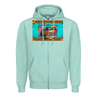 Seafoam hippie van floral skinny metal can holder Zipper Hoodie - HRA Design Shop