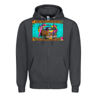 Smoke hippie van floral skinny metal can holder Zipper Hoodie - HRA Design Shop