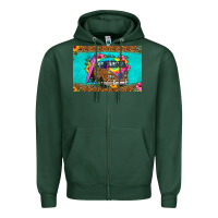 Sports Green hippie van floral skinny metal can holder Zipper Hoodie - HRA Design Shop