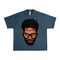 Midnight Navy bearded black man portrait Urban Heavy Tee - texasbilliewilder