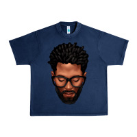 Navy bearded black man portrait Urban Heavy Tee - texasbilliewilder