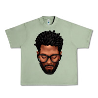 Oil Green bearded black man portrait Urban Heavy Tee - texasbilliewilder