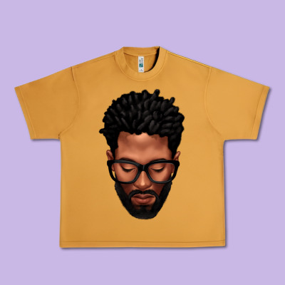 Bearded Black Man Portrait Urban Heavy Tee Designed By Texasbilliewilder