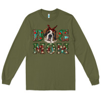 Army Green christmas st. bernard dog mom Long Sleeve Tee - RanaPortraitStore