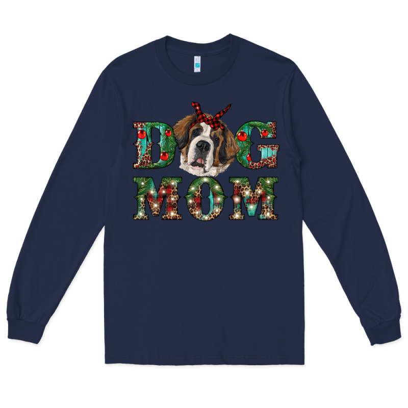 Christmas St. Bernard Dog Mom Long Sleeve Tee by RanaPortraitStore | Teevron