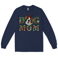Navy christmas st. bernard dog mom Long Sleeve Tee - RanaPortraitStore