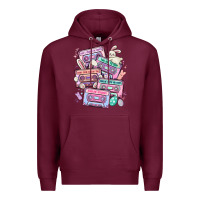 Burgundy easter cassette tapes Premium Hoodie - MaliasSmallBusiness