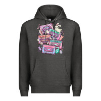 Charcoal Heather easter cassette tapes Premium Hoodie - MaliasSmallBusiness