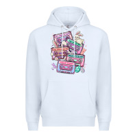 White easter cassette tapes Premium Hoodie - MaliasSmallBusiness