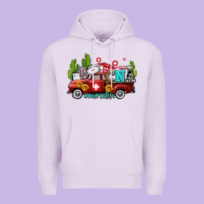 Cna Nurse Truck With Cactus And Sunflowers Premium Hoodie Designed By Adodesignshop