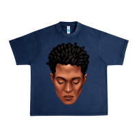 Navy black man portrait Urban Heavy Tee - texasbilliewilder