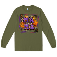 Army Green basketball mama with leopard Long Sleeve Tee - Zillion Design Studio