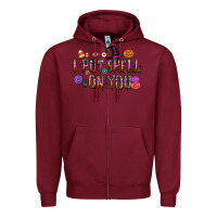 Burgundy i put speel on you Zipper Hoodie - CowhideDigitalArt