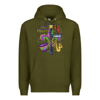 Army Green new orleans mardi gras streets Premium Hoodie - MaliasSmallBusiness