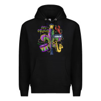 Black new orleans mardi gras streets Premium Hoodie - MaliasSmallBusiness
