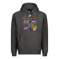 Charcoal Heather new orleans mardi gras streets Premium Hoodie - MaliasSmallBusiness