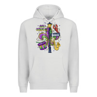 Dove Grey new orleans mardi gras streets Premium Hoodie - MaliasSmallBusiness