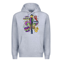 Heather Grey new orleans mardi gras streets Premium Hoodie - MaliasSmallBusiness