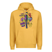 Mustard new orleans mardi gras streets Premium Hoodie - MaliasSmallBusiness