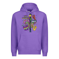 Purple new orleans mardi gras streets Premium Hoodie - MaliasSmallBusiness