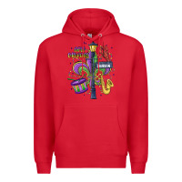 Red new orleans mardi gras streets Premium Hoodie - MaliasSmallBusiness