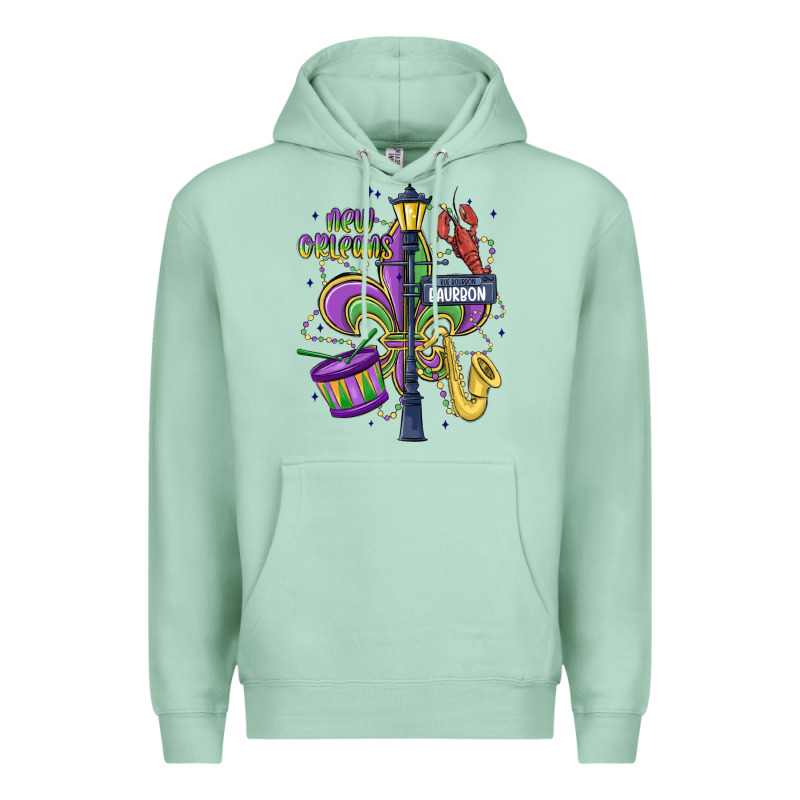 New Orleans Mardi Gras Streets Premium Hoodie by MaliasSmallBusiness | Teevron
