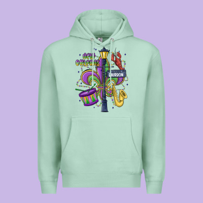 New Orleans Mardi Gras Streets Premium Hoodie Designed By Maliassmallbusiness