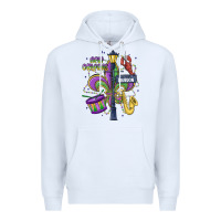 White new orleans mardi gras streets Premium Hoodie - MaliasSmallBusiness