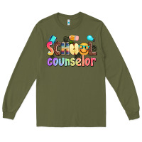 Army Green school counselor Long Sleeve Tee - AdoDesignShop