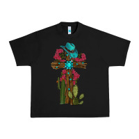 Black Gemstone Cross With Cactus Urban Heavy Tee - RanaPortraitStore