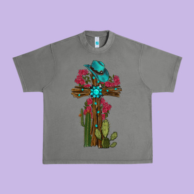 Gemstone Cross With Cactus Urban Heavy Tee Designed By Ranaportraitstore