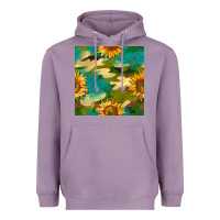 Lavender camouflage turquoise glitter sunflowers seamless pattern Heavyweight Hoodie - BundleAndBundleShop