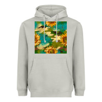 Moon Dust camouflage turquoise glitter sunflowers seamless pattern Heavyweight Hoodie - BundleAndBundleShop