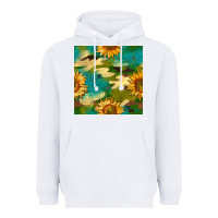 White camouflage turquoise glitter sunflowers seamless pattern Heavyweight Hoodie - BundleAndBundleShop