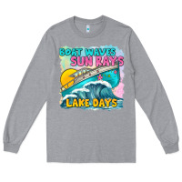 Heather Grey boat waves sun rays lake days Long Sleeve Tee - texasbilliewilder