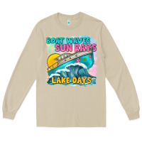 Mushroom boat waves sun rays lake days Long Sleeve Tee - texasbilliewilder