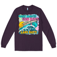 Plum boat waves sun rays lake days Long Sleeve Tee - texasbilliewilder