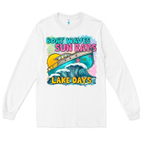 White boat waves sun rays lake days Long Sleeve Tee - texasbilliewilder