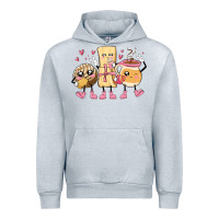 Heather Grey mexican pan dulce cartoon characters Urban Hoodie - MaliasSmallBusiness