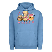 Pigment Pebble Blue mexican pan dulce cartoon characters Urban Hoodie - MaliasSmallBusiness